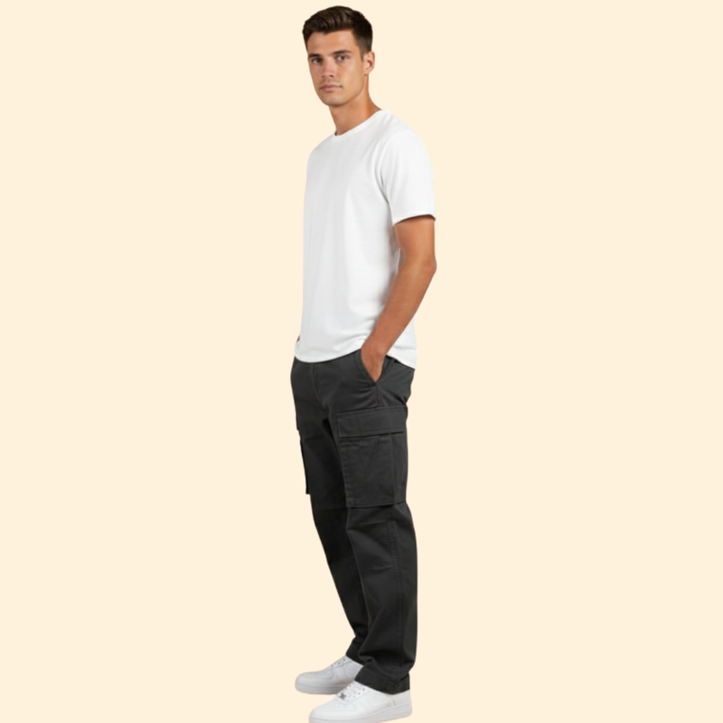 Men’s Cargo Trousers with Side Flap Pockets