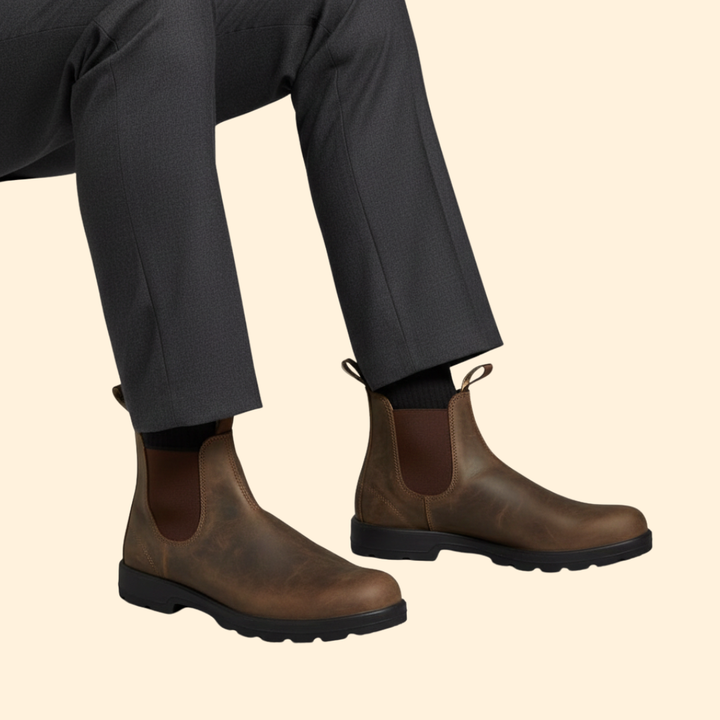 Men’s Chelsea Boots with Elastic Side Panels