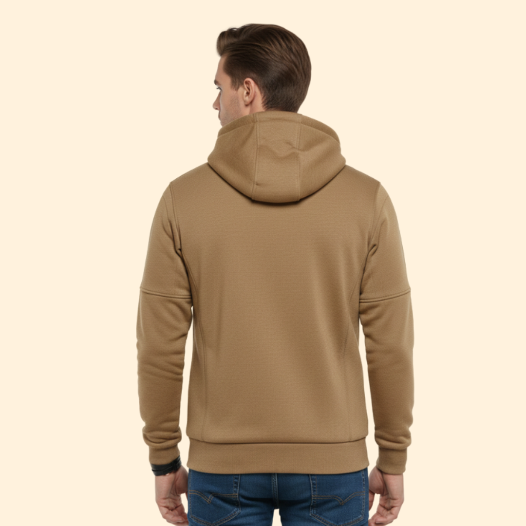 Men’s Hooded Jacket with Front Zipper