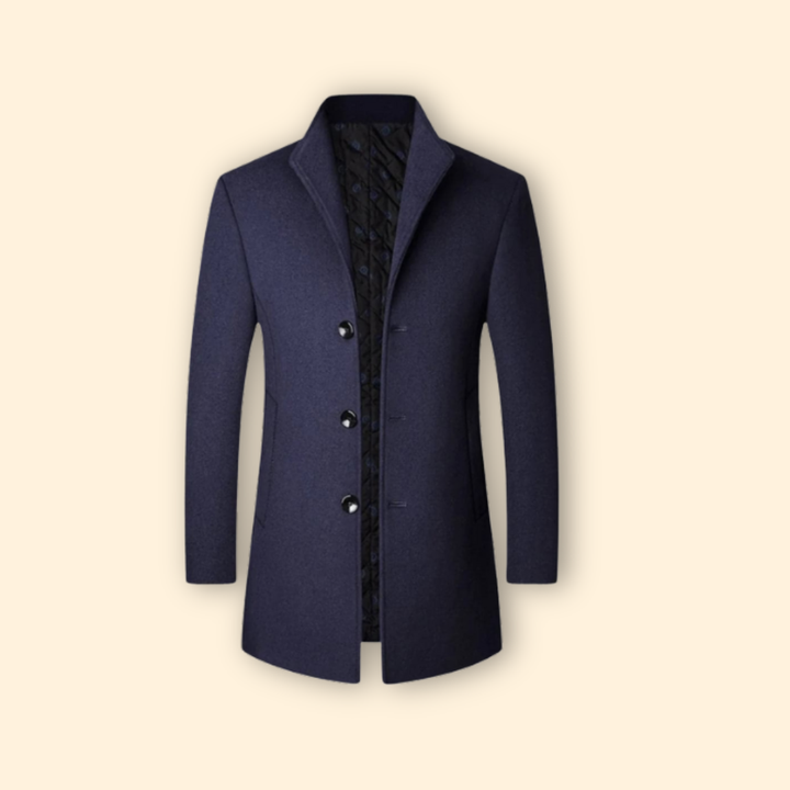 Men’s Long Coat with Button Front