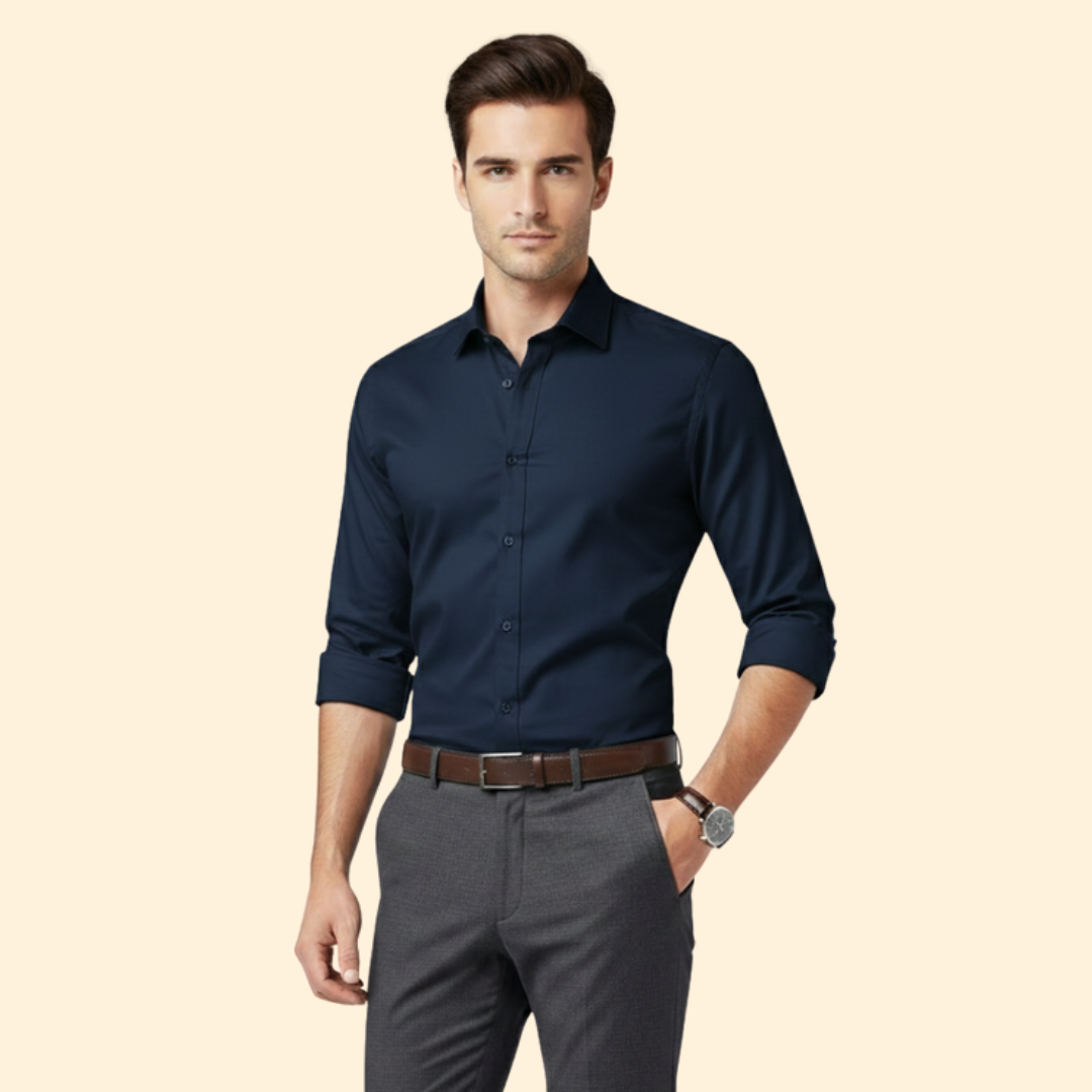 Men’s Long Sleeve Shirt with Classic Collar