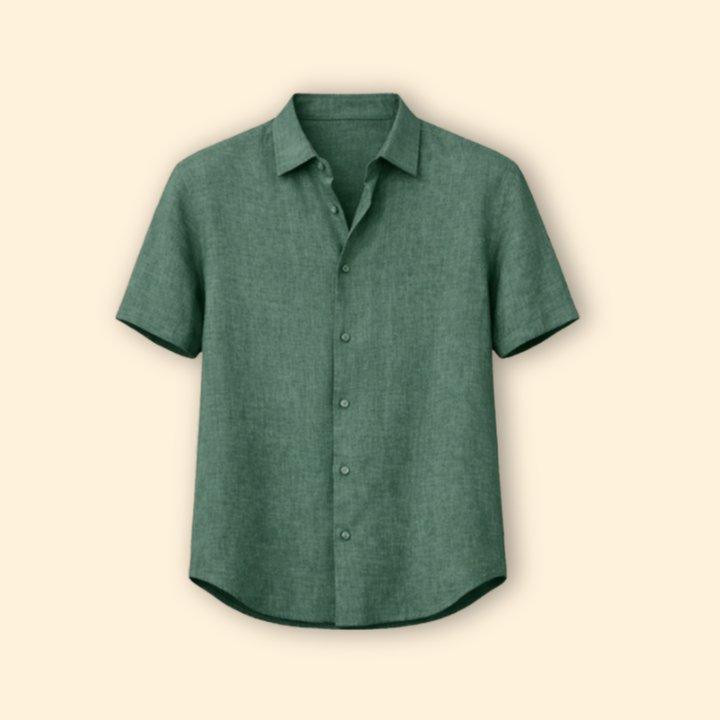 Men’s Short-Sleeve Shirt with Classic Collar
