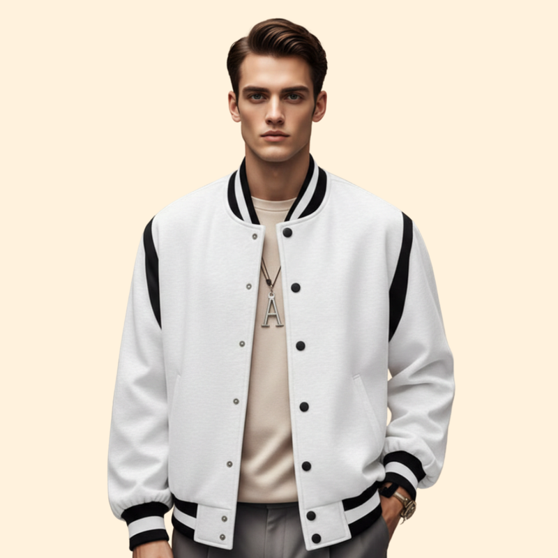 Men’s Sporty Bomber Jacket with Ribbed Cuffs