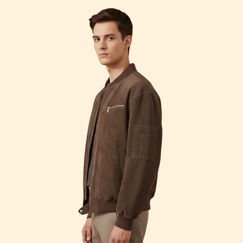 Men’s Vintage Bomber Jacket with Stylish Details