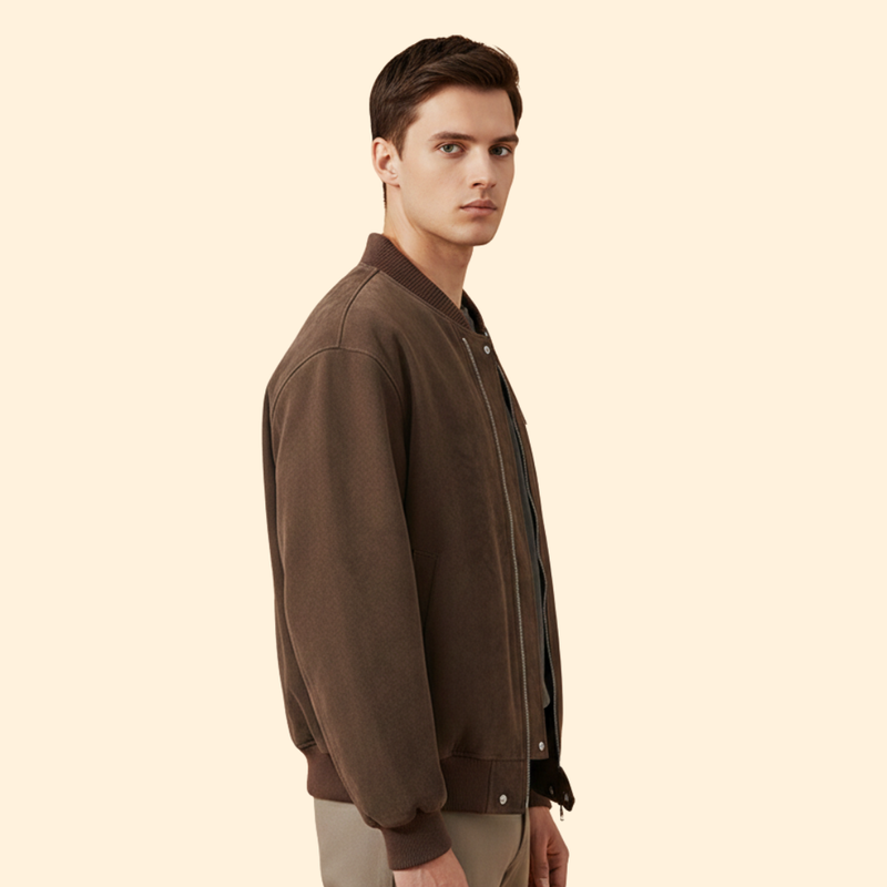 Men’s Vintage Bomber Jacket with Stylish Details