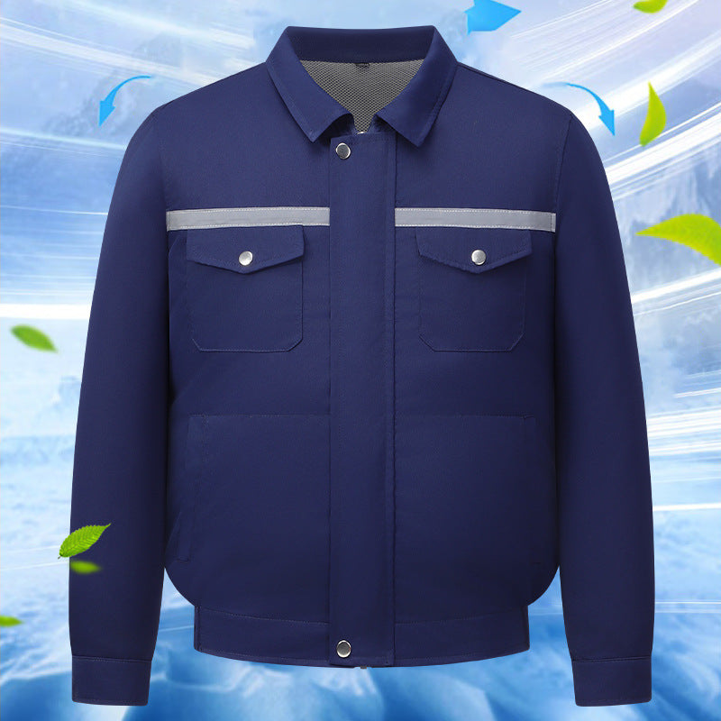 Unisex nan cooling work jacket with integrated ventilation system