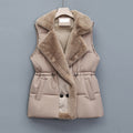 Jacket quilted women's with faux fur lightweight padded