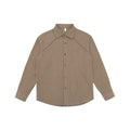 Women Oversize Shirt Jacket with Distinctive Shoulder Yoke and Pinstripes