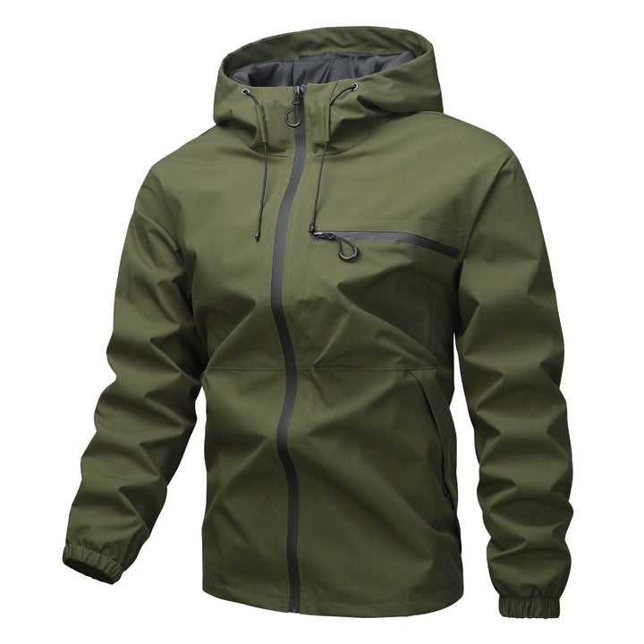 Unisex Water-repellent Softshell Rain Jacket with Taped Seams, Hood &amp; Waterproof Chest Pocket