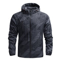 Men's ultralight hooded training jacket with windproof surface and pack function