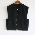 Women’s Fashionable Sleeveless Vest with Button Details