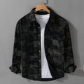 Men's Structured Shirt-Jacket - Overshirt made with Blend cotton with Geometric Print