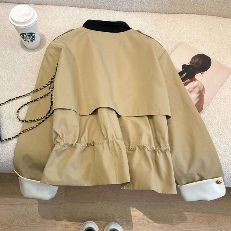 Women Fashionable Jacket with Zippable Front