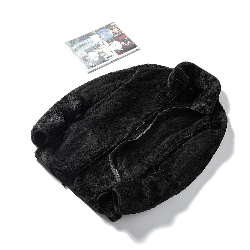 Ladies Cosy Teddy Fleece Jacket in Oversized Style with Stand-Up Collar and Zip