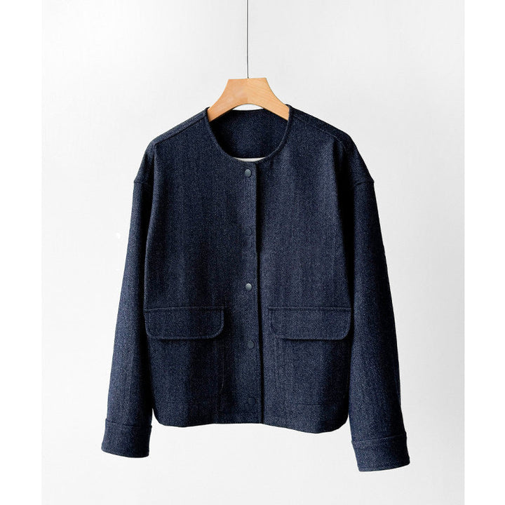 Women Fashion Jacket with Buttons and Practical Pockets