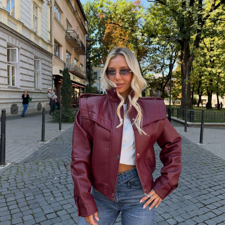 Jacket with Faux leather Women&