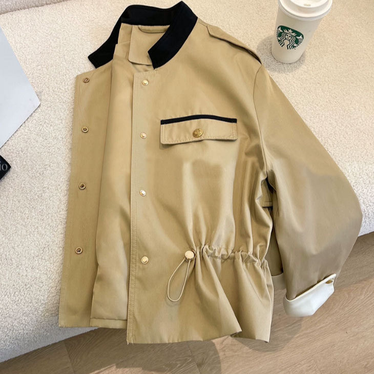 Women Fashionable Jacket with Zippable Front