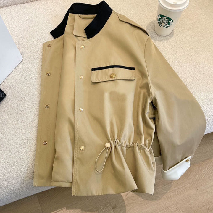 Women Fashionable Jacket with Zippable Front