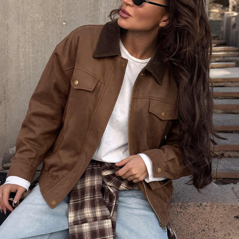 Jacket with Faux leather Women&