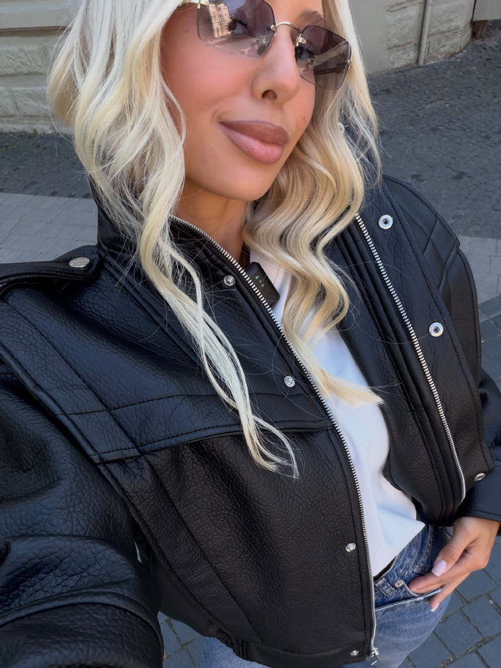 Jacket with Faux leather Women&