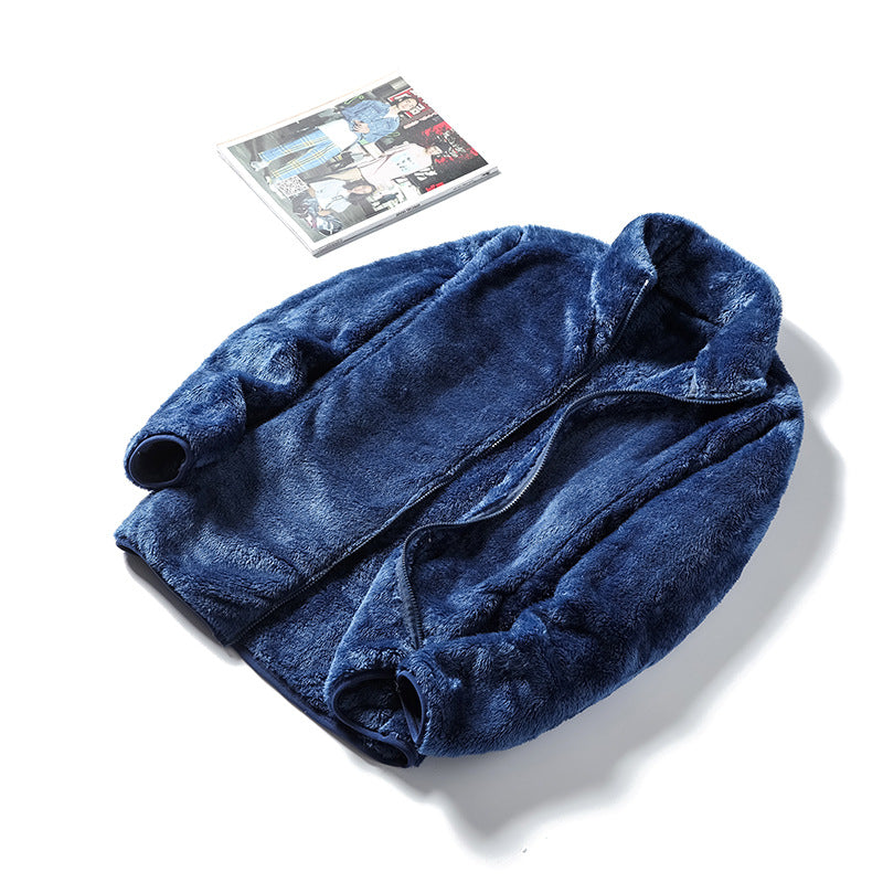 Ladies Cosy Teddy Fleece Jacket in Oversized Style with Stand-Up Collar and Zip