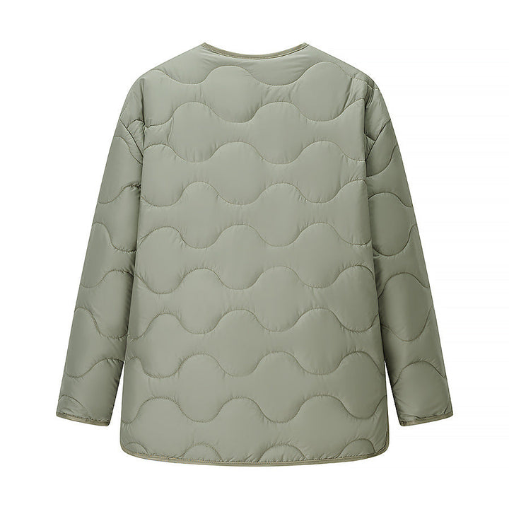 Women’s Longline Padded Jacket with Oversized Silhouette and Snap Button Closure