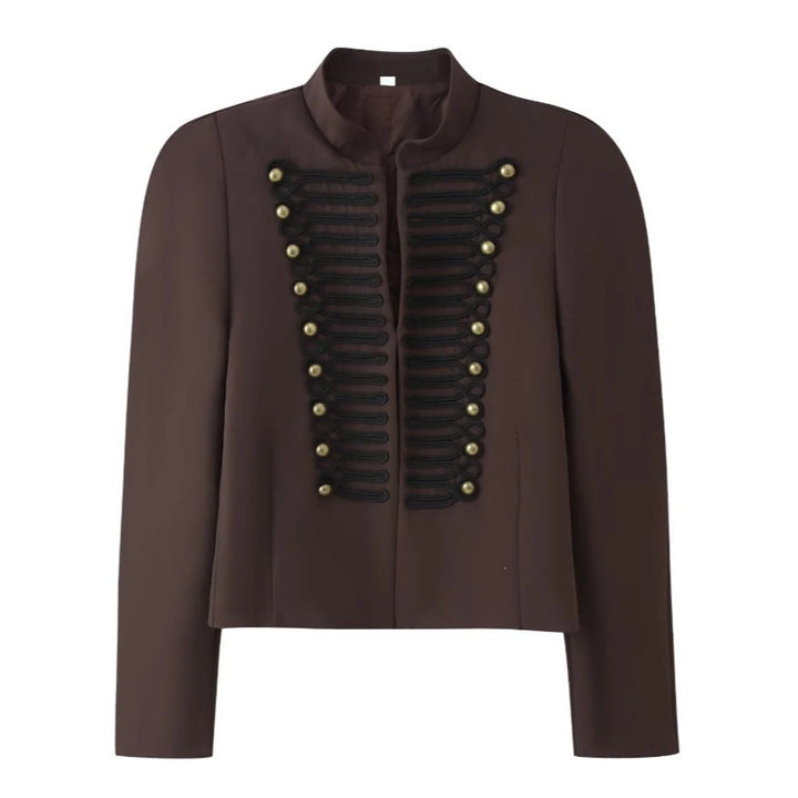 Ladies short jacket in hussar-inspired design with stand-up collar and decorative cords