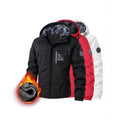 Men's Weatherproof Hooded Jacket with Warming Teddy Fleece Lining and Concealed Front Zip