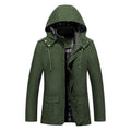 Men's Lightweight Hooded Parka with Checked Lining and Multi-Functional Pockets