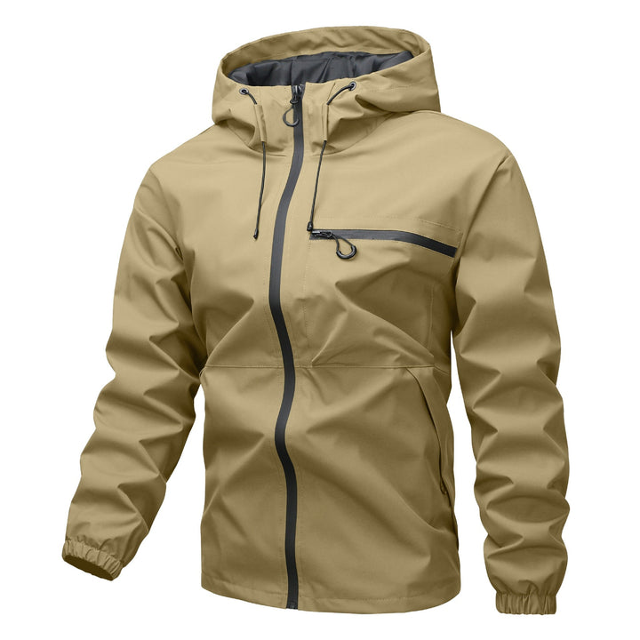 Unisex Water-repellent Softshell Rain Jacket with Taped Seams, Hood &amp; Waterproof Chest Pocket