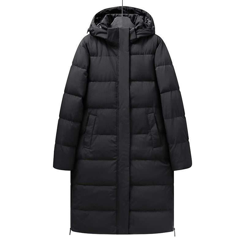 Ladies Maxi-Long Stretch Thermo Quilted Coat with 3D Quilt and Adjustable Hood