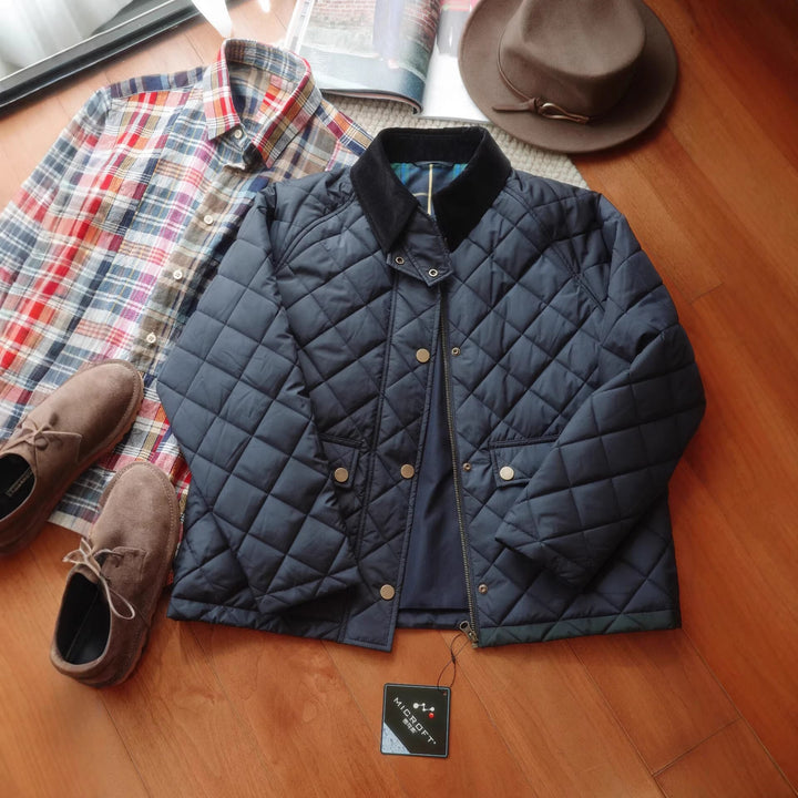 Ladies Quilted Jacket with High Collar