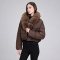 Jacket quilted women's with faux fur lightweight winter