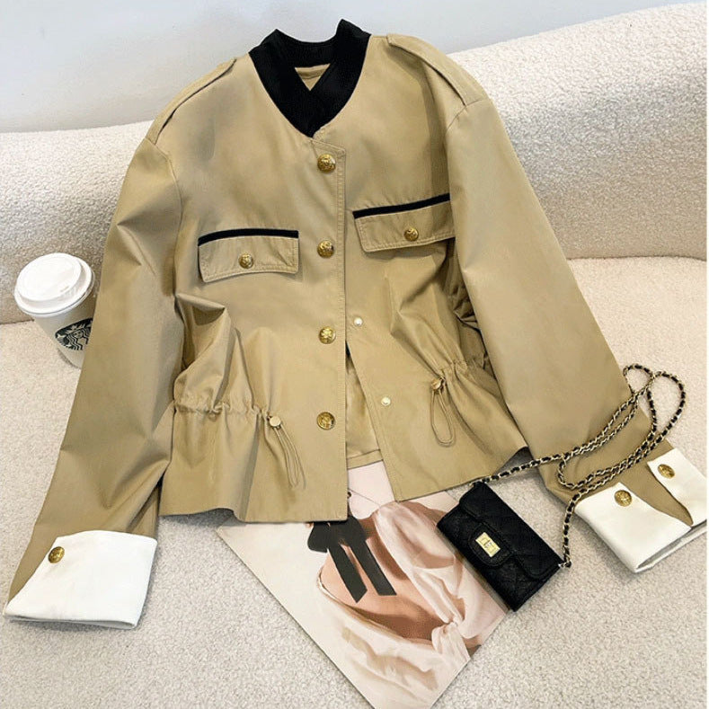 Women Fashionable Jacket with Zippable Front