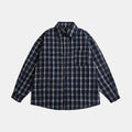 Unisex Oversize Check Shirt Jacket in Boxy Cut with Patch Chest Pocket and Soft Flannel