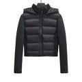 Women's Cropped Quilted Hybrid Padded Jacket with Hood