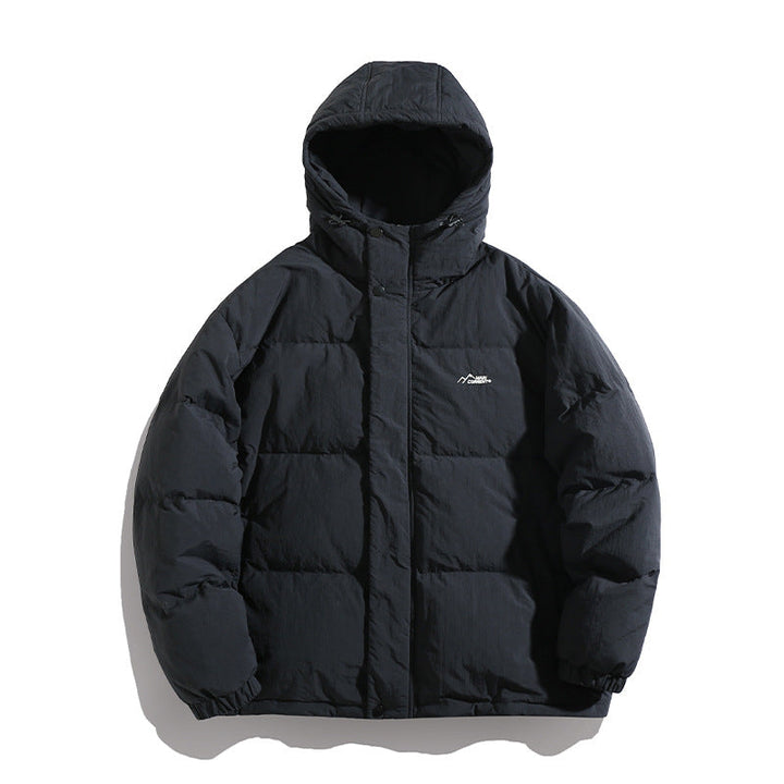 Unisex Padded Hooded Puffer Jacket in Boxy Cut with Thermal Filling and Windproof Shell