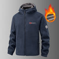 Men's warming fleece hoodie jacket with thermal lining, zippered pockets and elastic cuffs