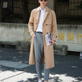 Men's Trench Coat with button closure - Double-breasted Closure with water-repellent finish for transitional weather