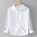 Men's overshirt with bandana sleeves, pockets on the chest, and relaxed fit