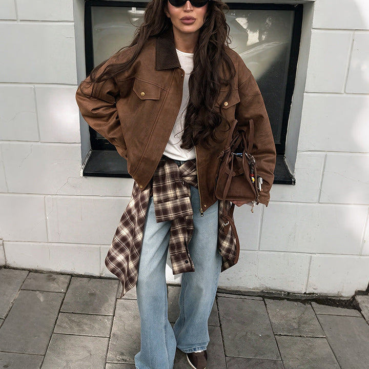 Jacket with Faux leather Women&