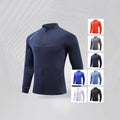 Men's fitted breathable running jacket with full zip and zippered pockets