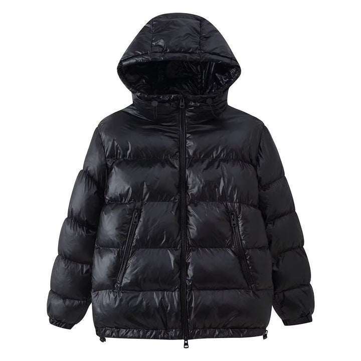 Women Quilted Oversized Thermal Jacket with Hood and Water-Repellent Surface
