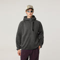 Men's Oversize Hooded Fleece Jacket with Melange Structure, Full-Length Zip and Vertical Chest Pocket