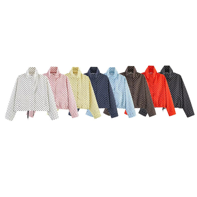 Ladies Short Points Utility Jacket with Stand-Up Collar and Drawstring