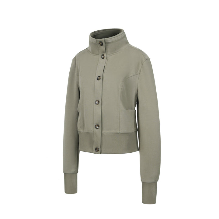 Women Fashionable Quilted Jacket with High Collar
