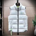 Men's Padded quilted gilet with high collar and drawstring hem
