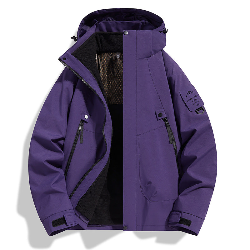 Women water-repellent softshell functional jacket with adjustable hood, windproof membrane and diagonal zip pockets