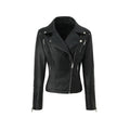 Women's Fitted Biker Jacket made of soft faux leather with quilted shoulder and sleeve section