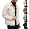 Men's Jacket shirt jacket with wool blend with snap buttons and pockets with flaps